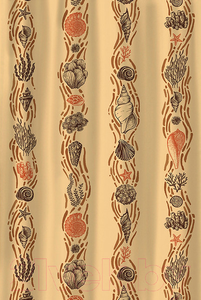 Изображение товара Шторка-занавеска для ванны V-line Ракушки (бежевый)