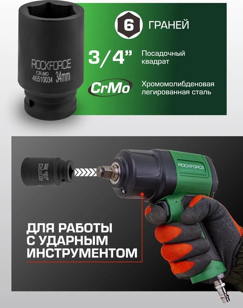 Изображение товара Головка слесарная RockForce RF-46510034(430)