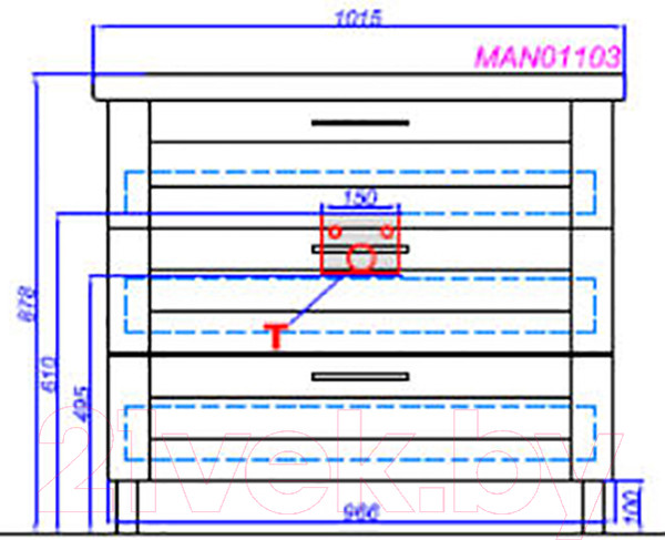 Изображение товара Тумба под умывальник Aqwella Манчестер 100 / MAN01103
