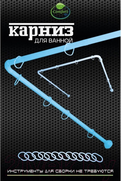 Изображение товара Карниз для ванны Европласт Comfort Life 0.80x0.80x0.80 (голубой, угловой)