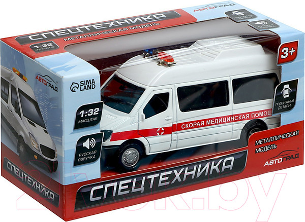 Изображение товара Масштабная модель автомобиля Автоград Скорая / 9615110