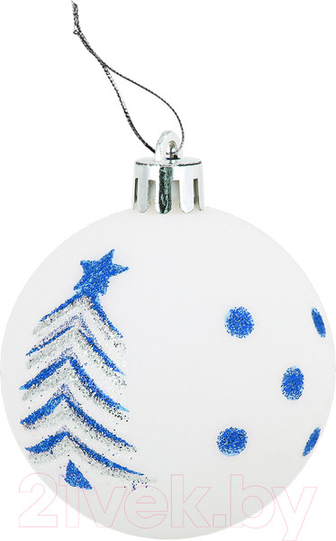 Изображение товара Набор шаров новогодних Золотая сказка Русская зима / 591985 (16шт, синий/белый)