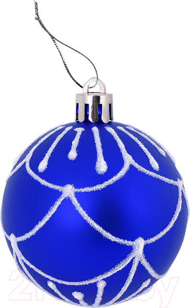 Изображение товара Набор шаров новогодних Золотая сказка Русская зима / 591985 (16шт, синий/белый)