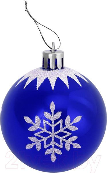 Изображение товара Набор шаров новогодних Золотая сказка Русская зима / 591985 (16шт, синий/белый)