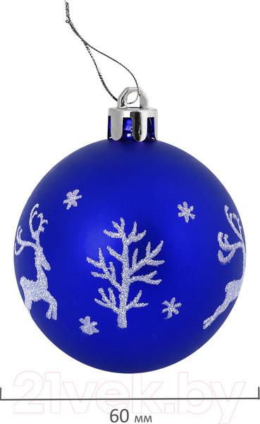 Изображение товара Набор шаров новогодних Золотая сказка Русская зима / 591985 (16шт, синий/белый)