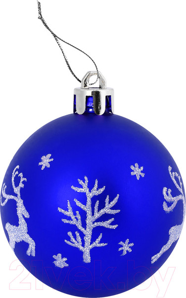 Изображение товара Набор шаров новогодних Золотая сказка Русская зима / 591985 (16шт, синий/белый)
