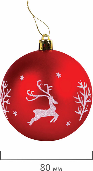 Изображение товара Набор шаров новогодних Золотая сказка Русская Зима / 591986 (9шт, красный/белый)