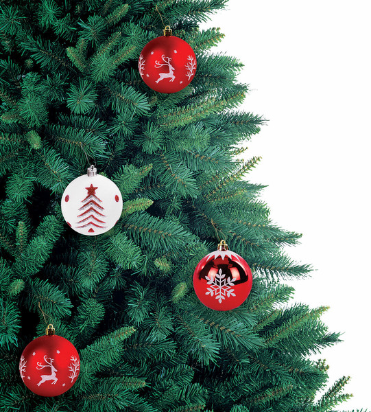 Изображение товара Набор шаров новогодних Золотая сказка Русская Зима / 591986 (9шт, красный/белый)