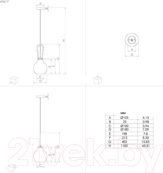 Изображение товара Потолочный светильник Eglo Roding 43617