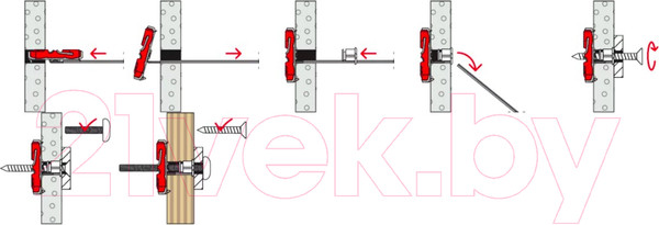 Изображение товара Дюбель для гипсокартона FISCHER Duotec 12 Kippdubel 542796K (10шт)
