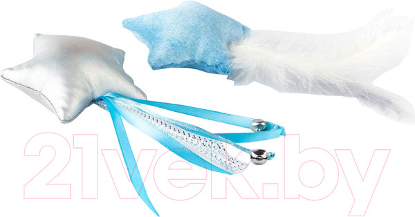 Изображение товара Набор игрушек для кошек Pet Park Звездочки с перьями и лентами с кошачьей мятой / TOY99940-VA