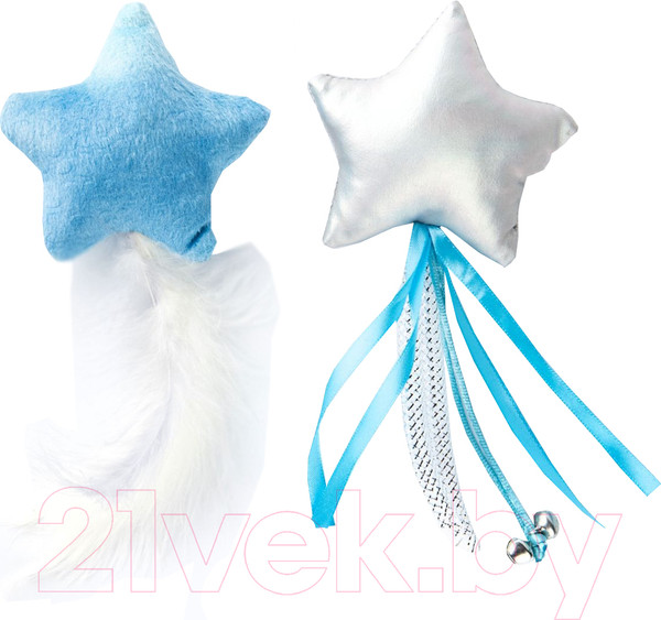 Изображение товара Набор игрушек для кошек Pet Park Звездочки с перьями и лентами с кошачьей мятой / TOY99940-VA