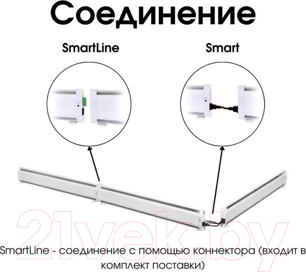 Изображение товара Теплый плинтус электрический Mr.Tektum Smart Line 1.1м правый (белый)