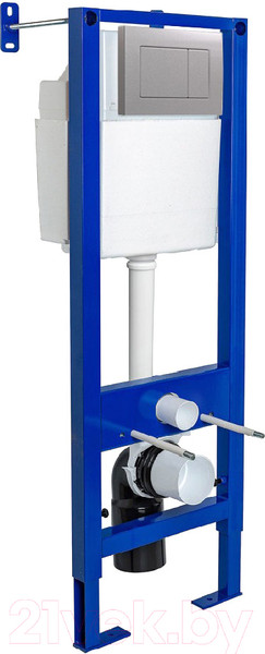 Изображение товара Инсталляция для унитаза Berges Атом 410 040346 (с кнопкой хром матовый)