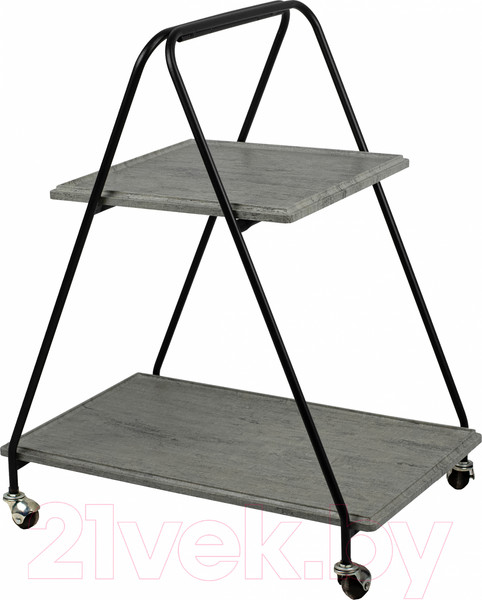 Изображение товара Сервировочный столик Мебелик Милн (черный/серый шпат)