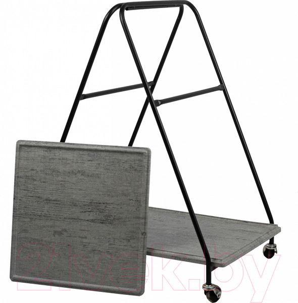 Изображение товара Сервировочный столик Мебелик Милн (черный/серый шпат)