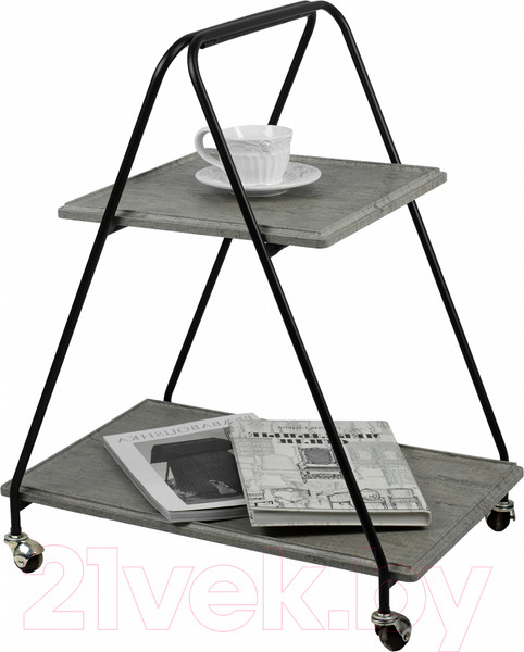 Изображение товара Сервировочный столик Мебелик Милн (черный/серый шпат)