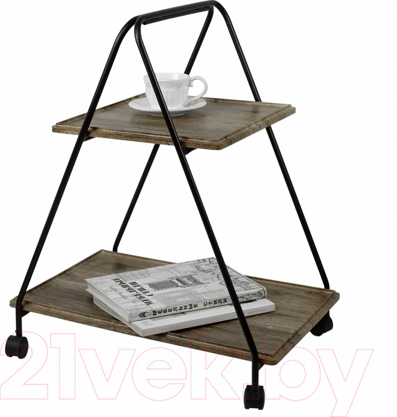 Изображение товара Сервировочный столик Мебелик Милн (черный/дуб крымский состаренный)