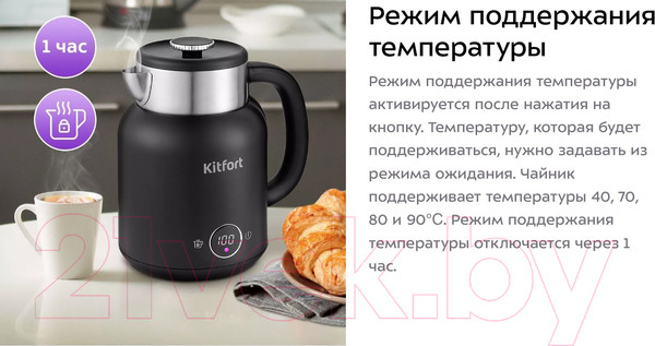 Изображение товара Электрочайник Kitfort KT-6196-1 (черный)