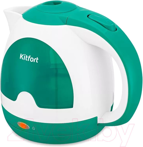 Изображение товара Электрочайник Kitfort KT-6607-2 (белый/зеленый)