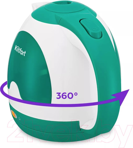 Изображение товара Электрочайник Kitfort KT-6607-2 (белый/зеленый)