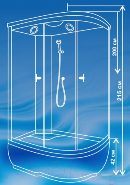 Изображение товара Душевая кабина Водный мир Cтандарт ВМ-886 Е L 80x120 (матовое стекло)