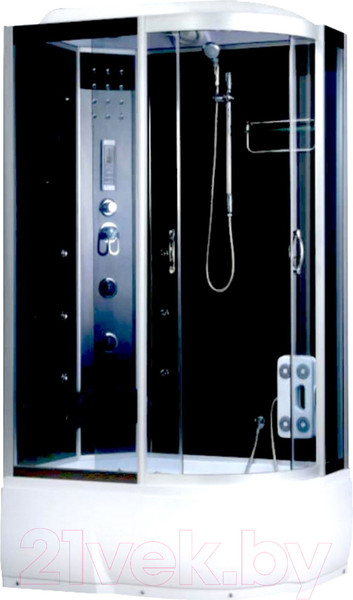 Изображение товара Душевая кабина Водный мир ВМ-8801 L 80x110 (черный/тонированное стекло)