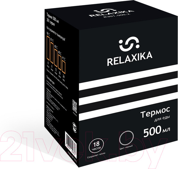 Изображение товара Термос для еды Relaxika 301 (500мл, черный)