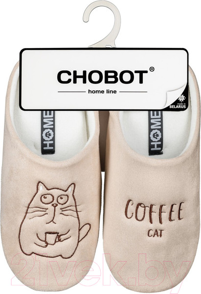 Тапочки домашние HOME Line 05-522 (р.35-36, Coffee Cat, светло-бежевый) — фото 3