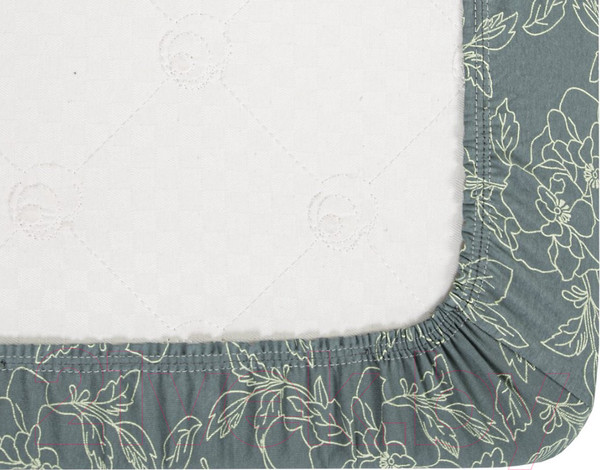 Изображение товара Простыня АртПостель На резинке Цветы зеленые 252 (120x200x20)