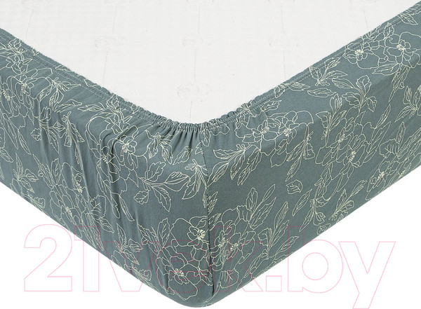 Изображение товара Простыня АртПостель На резинке Цветы зеленые 252 (120x200x20)