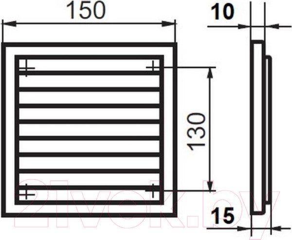 Изображение товара Решетка вентиляционная Семь ветров РВ2-01 (150x150)