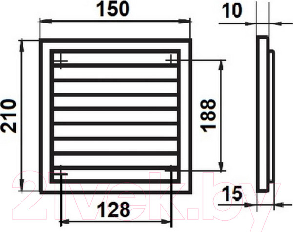 Изображение товара Решетка вентиляционная Семь ветров РВ2-02 (150x210)