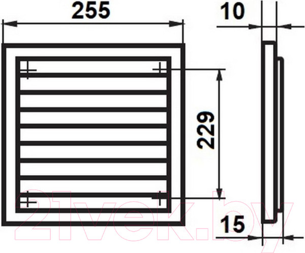 Изображение товара Решетка вентиляционная Семь ветров РВ2-04 (255x255)