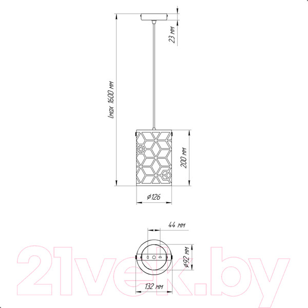Изображение товара Потолочный светильник Элетех Нордика 211 НСБ 01-60-185 Е27 / 1005405246 (черный муар)