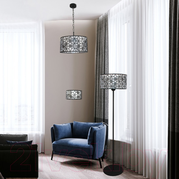 Изображение товара Потолочный светильник Элетех Нордика 231 НСБ 01-3х60-171 Е27 / 1005405247 (черный муар)