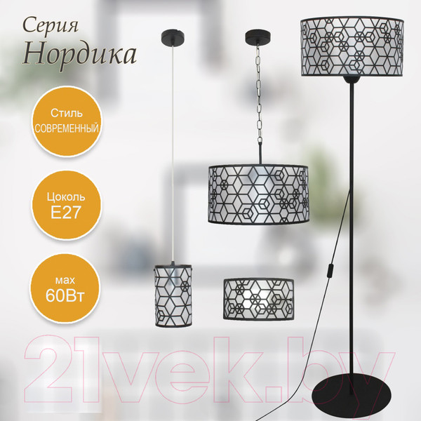 Изображение товара Торшер Элетех Нордика ННБ 63-60-021 / 1005405245 (черный муар)