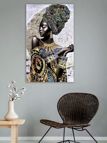Изображение товара Картина Декарт Африканская девушка 8Л3768 (авторская, вертикальная, на холсте)