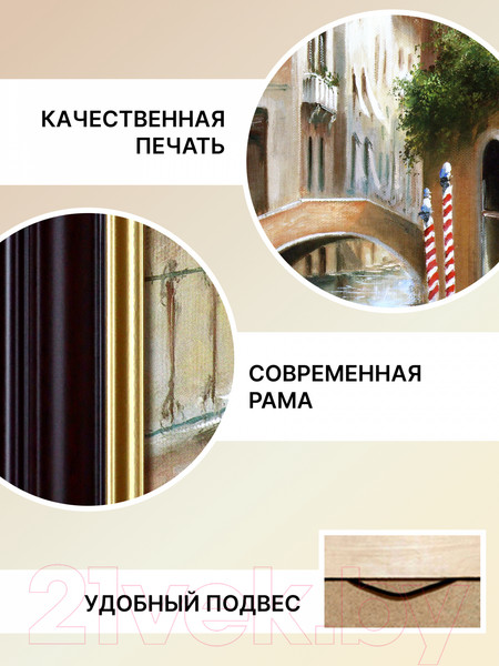Изображение товара Картина Декарт Венеция каналы 8Л2443 (в раме)