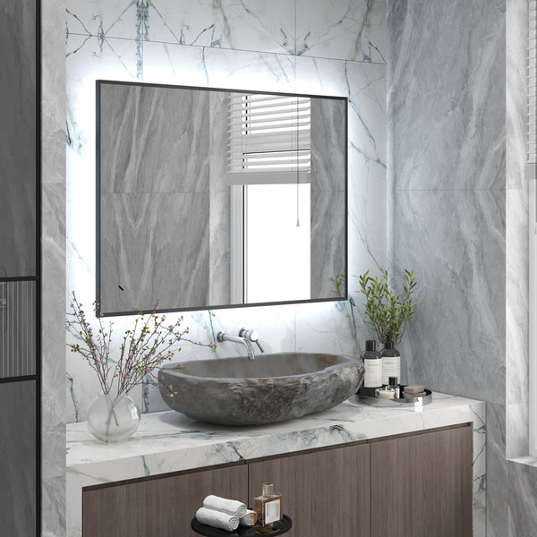 Изображение товара Зеркало Континент Meridian Gray Led 100x70 (с бесконтактным сенсором)