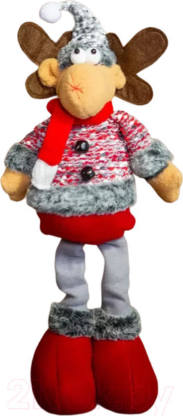 Изображение товара Фигура под елку GrandSiti Олень в цветной куртке, шарфе и сером колпаке / HM2875-53