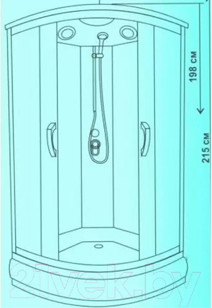 Изображение товара Душевая кабина Водный мир ВМ-883 Е 90x90 (белый/матовое стекло)