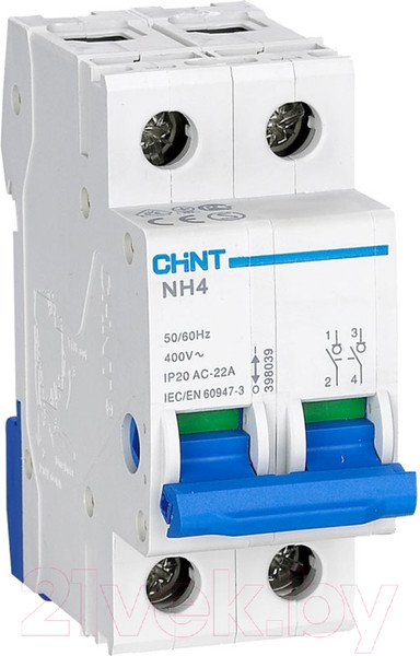Изображение товара Выключатель нагрузки Chint 2п 63А NH4 (R) / 398041
