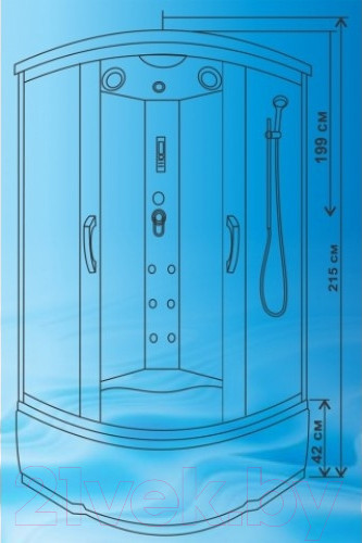 Изображение товара Душевая кабина Водный мир ВМ-8819 120x120 (белый/матовое стекло)