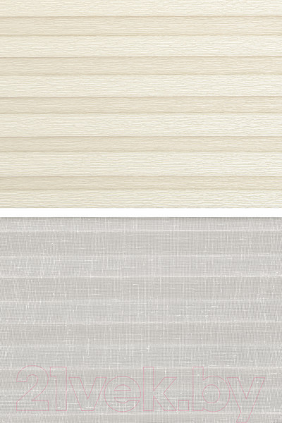 Изображение товара Штора-плиссе Delfa Basic Walnut СПШ-3402/1102 Basic Transparent (48x160, кремовый/белый)