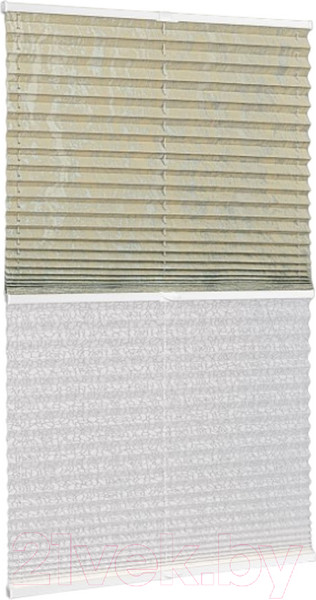 Изображение товара Штора-плиссе Delfa Mirror СПШ-3903/1102 Basic Transparent (43x160, серый/кремовый/белый)