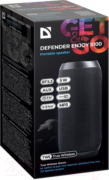 Изображение товара Портативная колонка Defender Enjoy S100 / 65101 (черный)