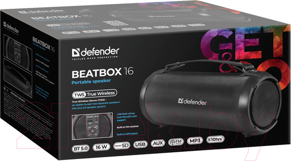 Изображение товара Портативная колонка Defender Beatbox 16 / 65216 (черный)