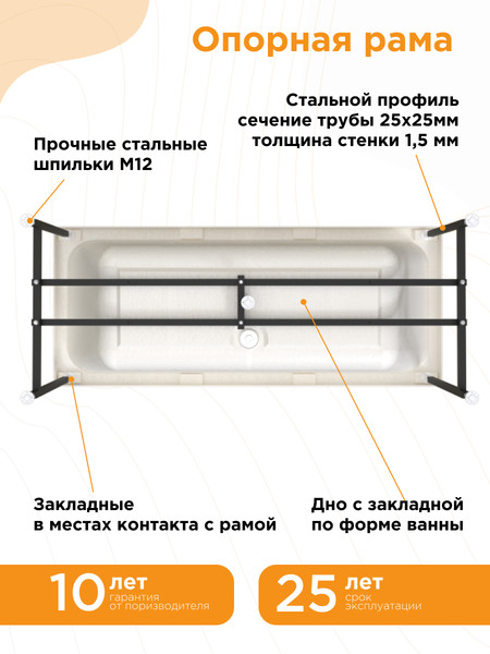 Изображение товара Ванна акриловая Radomir Патрисия 175x75 / 1-01-0-0-1-330