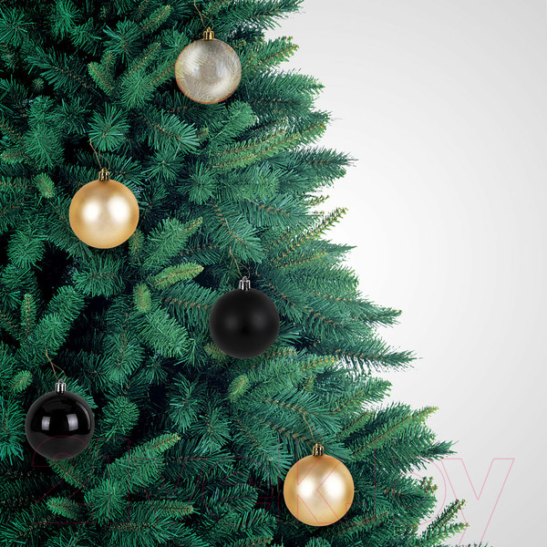 Изображение товара Набор шаров новогодних Золотая сказка Eden Colors / 591979 (24шт, золото/черный)